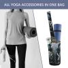 NWTRJ Two Elephants on Black Background Two Elephants Yoga Mat Bag Long Tote Yoga Bag with Large Side Pocket Yoga Mat Carrier Fit Most Size Mats view 4