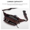 WATERFLY Fanny Pack Waist Packs: Large Crossbody Fanny Packs for Women Men with 5 Zipper Pockets Adjustable Strap Waist Bags Hip Pack for Traveling Cycling Running Hiking-Brown view 3