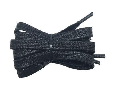 1Pair Waxed Flat Shoelaces Leather Waterproof Casual Shoes Laces Unisex Boots Shoelace Length 60 80 100 120 140 160 180CM P3(Black,60cm)