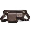 KPYWZER Leather Thigh Drop Leg Bag Retro Fanny Pack Utility Hip Belt Waist Bags Travel Outdoors Waist Pack Coffee view 1