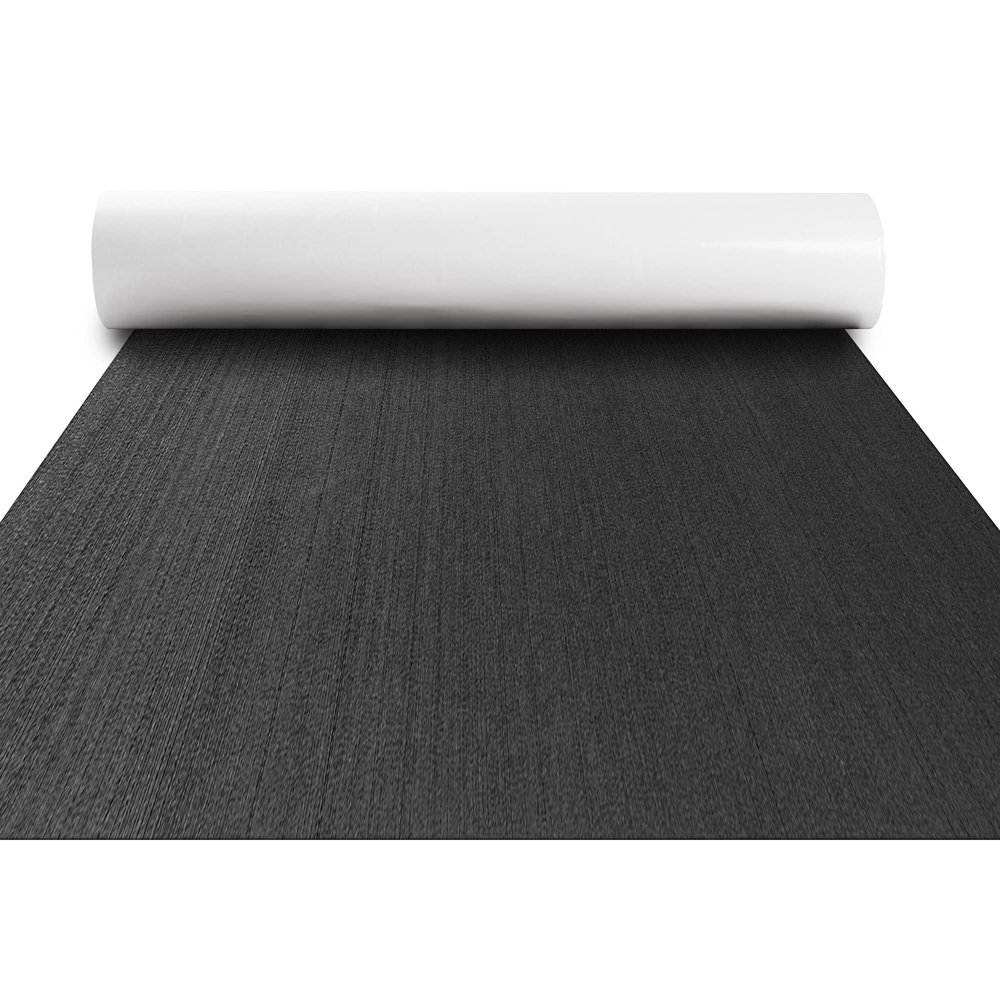 FOCEAN Boat Flooring EVA Foam Boat Decking Marine Flooring Brushed Texture Marine Mats for Boats Yacht Kayak RV 94.5"x23.6", Dark Grey with Black Back