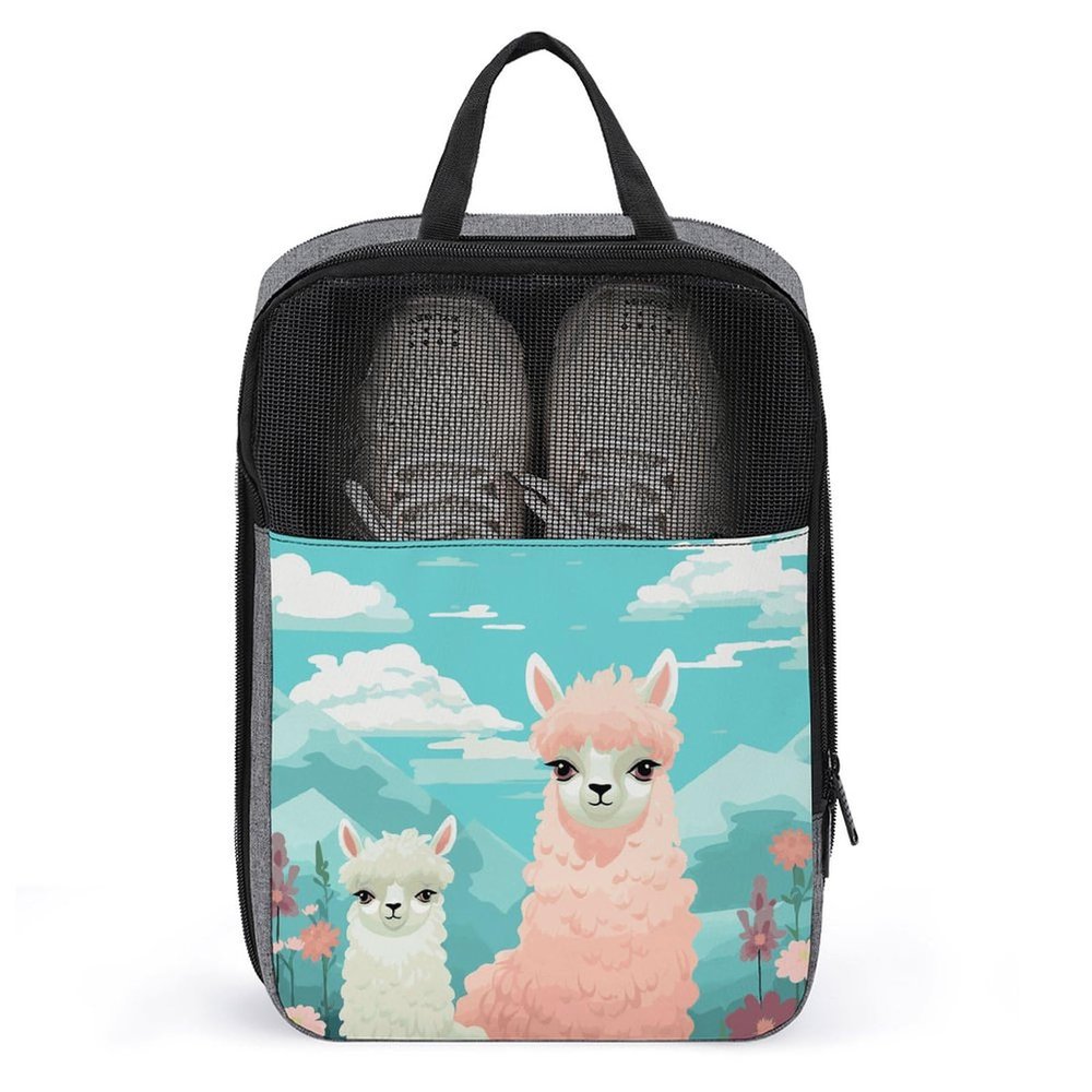 Shoe Bags for Travel Lovely Alpaca Shoe Pouch with Zipper Breathable Golf Shoe Bag for Men Women Outside Shoe Storage Organizer for Sport Business Trip Gym