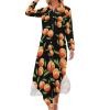 Peaches Fruit Women's Shirt Dress Casual Long Sleeve Button Down Shirt Dresses Loose Maxi Dresses 3XL view 1