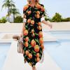 Peaches Fruit Women's Shirt Dress Casual Long Sleeve Button Down Shirt Dresses Loose Maxi Dresses 3XL view 4