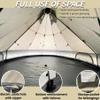 DANCHEL OUTDOOR B2A Waterproof No Center Pole Yurt Spacious Interior Glamping, 4 Season Bell Tent Hot Tent with Stove Jack for 4 Person Camping, 300D Oxford Nylon,4m/13ft Khaki view 2