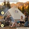DANCHEL OUTDOOR B2A Waterproof No Center Pole Yurt Spacious Interior Glamping, 4 Season Bell Tent Hot Tent with Stove Jack for 4 Person Camping, 300D Oxford Nylon,4m/13ft Khaki view 3