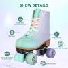 jessie Roller Skates Women, PU Leather Flash Women Roller Skates, Fantasy Adjustable Purple Green Four-Wheel Beginner Adult Roller Skates Girl Skates Indoor Outdoor (Women's 7 / Youth 6) view 2