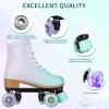 jessie Roller Skates Women, PU Leather Flash Women Roller Skates, Fantasy Adjustable Purple Green Four-Wheel Beginner Adult Roller Skates Girl Skates Indoor Outdoor (Women's 7 / Youth 6) view 3