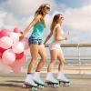 jessie Roller Skates Women, PU Leather Flash Women Roller Skates, Fantasy Adjustable Purple Green Four-Wheel Beginner Adult Roller Skates Girl Skates Indoor Outdoor (Women's 7 / Youth 6) view 4