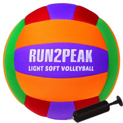 RUN2PEAK Super Soft Light Volleyball - Safe and Quiet Volleyball Ball for Indoor Outdoor Play - Official Size 5 Beginners Volleyballs Trainer for House Yard Beach Training