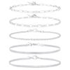 AOZEL Extra Large Plus Size Silver Ankle Bracelets for Women 925 Silver Plated Anklets for Big Large Ankles Non Tarnish 12 inch Cuban Link Anklet Bracelet view 1