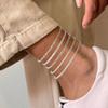 AOZEL Extra Large Plus Size Silver Ankle Bracelets for Women 925 Silver Plated Anklets for Big Large Ankles Non Tarnish 12 inch Cuban Link Anklet Bracelet view 3