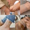 AOZEL Extra Large Plus Size Silver Ankle Bracelets for Women 925 Silver Plated Anklets for Big Large Ankles Non Tarnish 12 inch Cuban Link Anklet Bracelet view 4