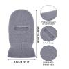 1 Hole Knitted Full Face Cover Adult Winter Ski Balaclava for Outdoors Sports Mask for Women Hot Pink view 3