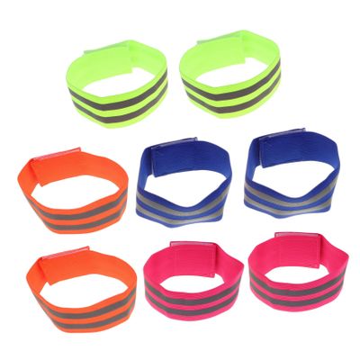 Mipcase 8pcs High Visibility Reflective Wristbands for Night Running Adjustable Bands Multiple Colors for Outdoor Activities Biking Jogging and Enhanced Visibility