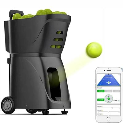 MAHWER Portable Tennis Ball Machine, Electronic Ball Launcher with APP Control Speed/Placement, Tennis Serving Machine for Beginner Training, Holds 100 Balls