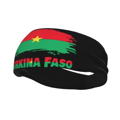 Headband Vintage Burkina Faso Flag Sports Sweatbands for Men Women Workout Athletic Running Yoga Basketball Gym Unisex Hairband Wristbands