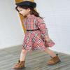 AGQT Toddler Girls Christmas Plaid Dress Buffalo Check Shirt Pink and Black Grid Casual Long Sleeve A-Line Dresses with Belt Holiday Flannel Outfit Size 4-5 Years view 2