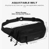 WATERFLY Fanny Pack Waist Packs: Large Crossbody Fanny Packs for Women Men with 5 Zipper Pockets Adjustable Strap Waist Bags Hip Pack for Traveling Cycling Running Hiking-Black view 2