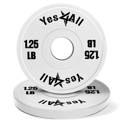YES4ALL Fractional Weight Plates, 1.25LB Set of 2 Rubber Change Plates Weightlifting, 2-inch Micro Weights for Olympic Barbell