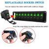 10 Gang 12V Marine LED Rocker Switch Panel Waterproof 24V 5 Pin SPST ON Off Toggle Switch Boat Navigation Light Switch Panel for Automotive Race Car RV ATV UTV Truck Jeep (Green) view 4