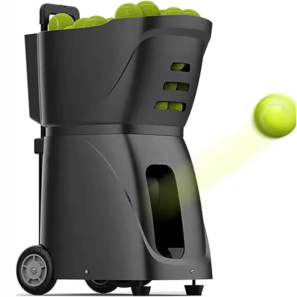 MAHWER Tennis Ball Machine, Electronic Ball Launcher, Automatic Tennis Ball Launcher Tennis Ball Tosser, Serving Frequency: 1.8s-8.8s, Can Hold Around 30 Balls