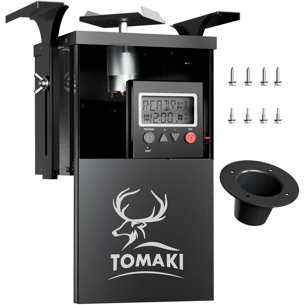 6V Deer Feeder Kit, Motor and Timer Metal Kit, Digital Game FeederTimer, Mounting Bracket Included, Up to 8 Feed Time, Easy to Install, Weatherproof Feed Kit