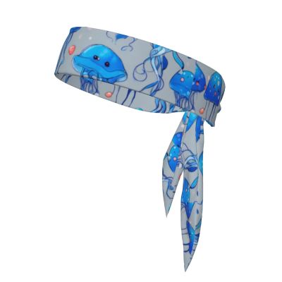 Colorful Jellyfish Print Headband,Dry Head Sport Theme Hair Band,Elastic Sports Sweat Basketball Sweatband