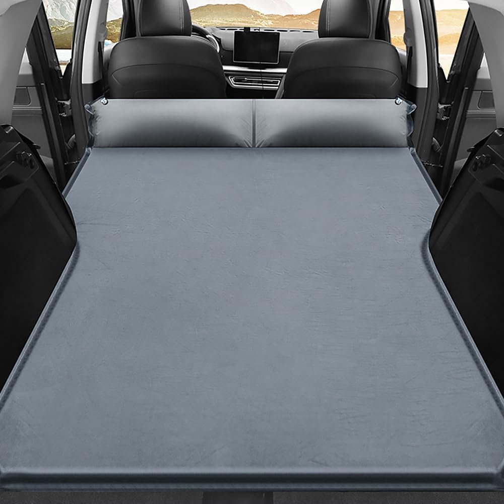 YCLNFC Car Inflatable Mattress for Tesla Model 3/Model S/Model X/Model Y 2013-2025 Back Seat Air Mattress Thickened Air Bed Cushion Rear Trunk Sleeping Mattress Camping Travel,Grey01