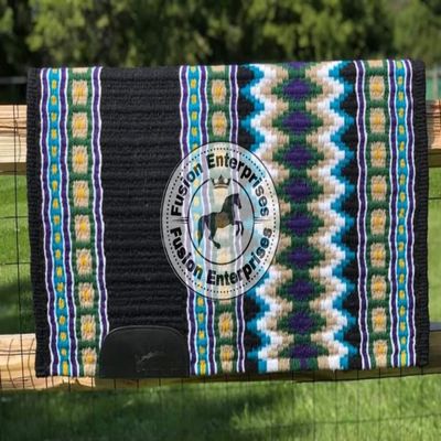 EQUIEMPRESS Western Show Saddle pad/New Zealand Wool Horse Western Saddle Blanket Top Wool Pad Sensor Flex (Customization Available) A303 (34" x 38")