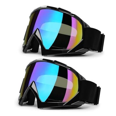 Motocross Goggles for Adult Men Women Youth Kids Helmet Goggles UTV Bike Goggles Off-road Goggles UV400, Snowboard Goggles (Cranberry 3)