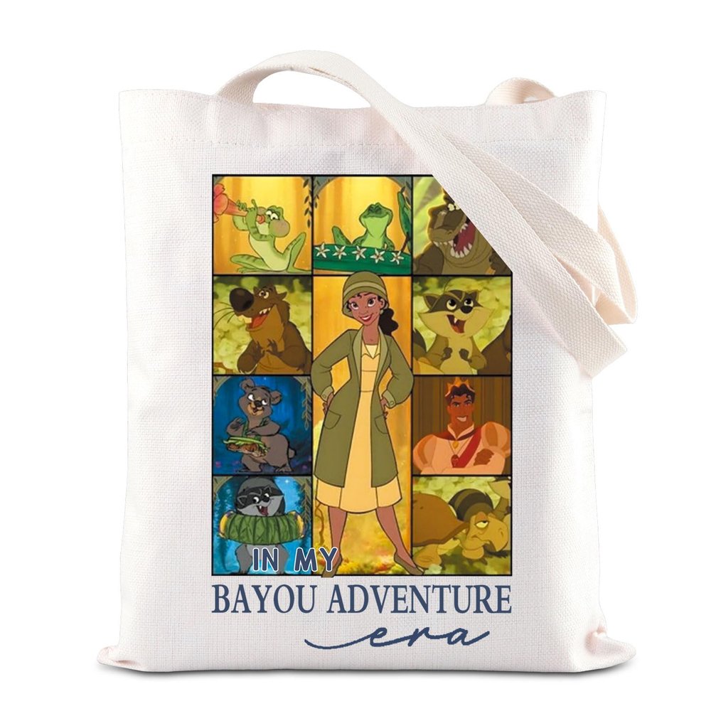 ENSIANTH Princess Frog Inspired Tote Bag In My Bayou Adventure Era Handbag Princess Tianas Lover Gift Kingdom Gift (Bayou bag)