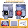 GOBUROS Single Ball Roller Bowling Bag with Wheels and Retractable Handle Extends to 35.4 Inches, Single Bowling Ball Bag with Shoe Compartment and Multiple Accessory Pockets, Black and Gray view 2