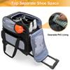 GOBUROS Single Ball Roller Bowling Bag with Wheels and Retractable Handle Extends to 35.4 Inches, Single Bowling Ball Bag with Shoe Compartment and Multiple Accessory Pockets, Black and Gray view 3