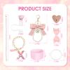 8Pcs Pink Stanley Cup Accessories Set for Stanley Cup 30&40 Oz Tumbler - Silicone Straw Cover Cap and Boot, Letter Charm for Handle, Bow Straw and Charm Decoration, Pearl Water Bottle Handle Strap(X) view 2