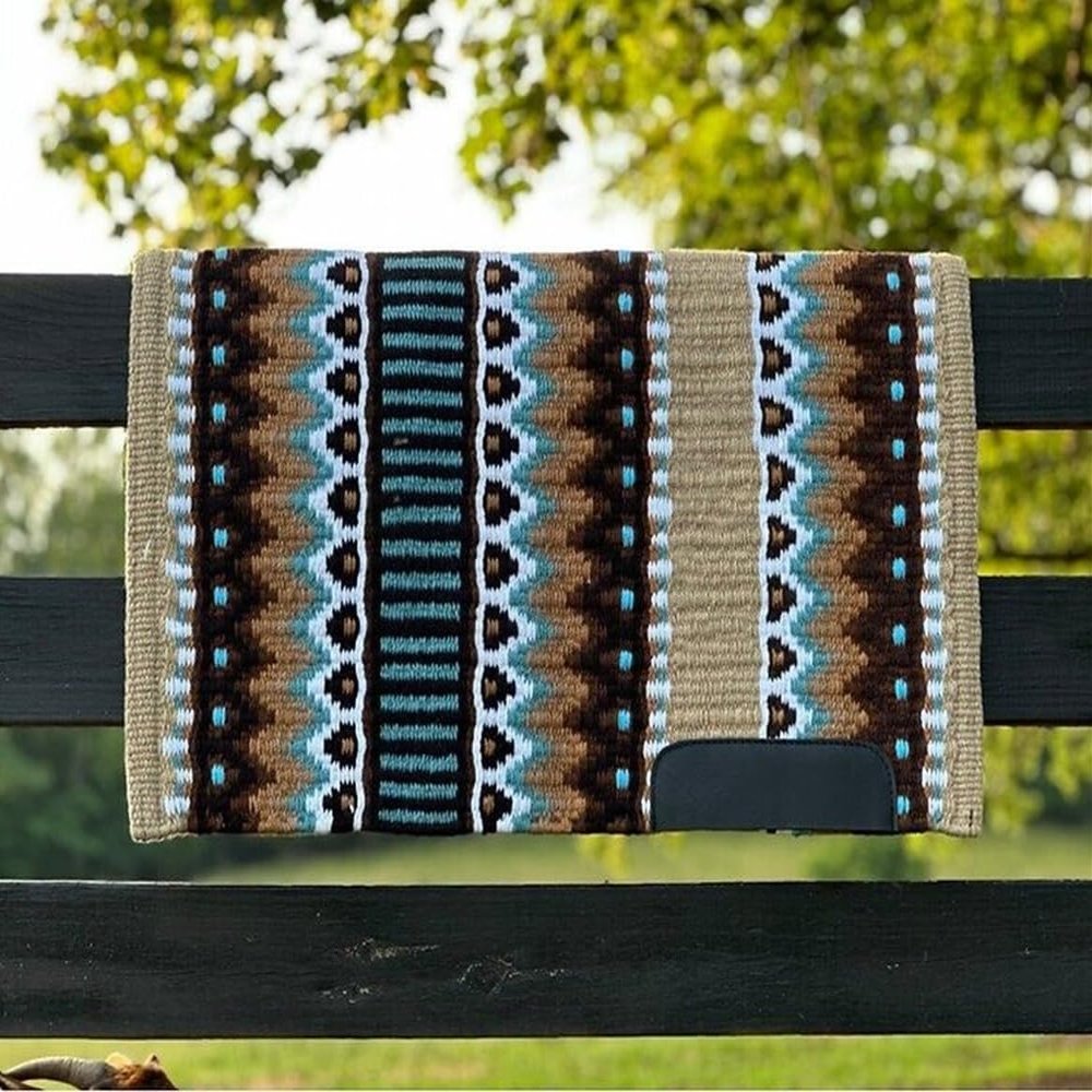EQUIEMPRESS Western Show Saddle pad/New Zealand Wool Horse Western Saddle Blanket Top Wool Pad Sensor Flex (Customization Available) A281 (34" x 33")