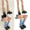 BLULILY Girl Lolitas Leg Warmers Destroyed Knitted Flared Leg Sleeve Goth Baggy Cuffs Ankle Heap Socks JK Uniform Foot Cover view 2