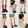 BLULILY Girl Lolitas Leg Warmers Destroyed Knitted Flared Leg Sleeve Goth Baggy Cuffs Ankle Heap Socks JK Uniform Foot Cover view 4