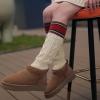 BLULILY Womens Winter Warm Cable Knit Loose Slouch Leg Warmers Japanese Harajuku Colorblock Striped Snow Boot Socks Leg Cover view 3