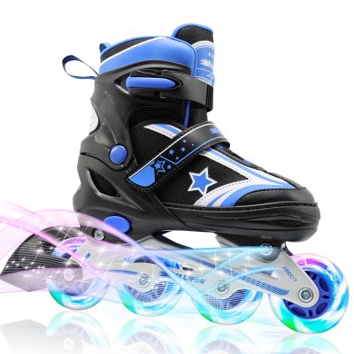 Kids Inline Skates for Boys and Girls Ages 6-12, Adjustable Beginner Skates with Light Up Wheels for Kids Youths Teen