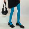 BLULILY Run Resistant Solid Colored Semi Opaque Footed Tights High Waist Pantyhose Control Top Tights Halloween Cosplay Costume view 4