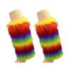 BLULILY Women's Fuzzy Faux Furs Leg Warmers Furs Heels Long Boots Cuffs Cover One Pair Carnivals Boot Cover JK Uniform Socks view 1