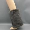 BLULILY Women's Fuzzy Faux Furs Leg Warmers Furs Heels Long Boots Cuffs Cover One Pair Carnivals Boot Cover JK Uniform Socks view 4