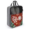 Shoe Bags for Travel Snowflakes And Christmas Trees Shoe Pouch with Zipper Breathable Golf Shoe Bag for Men Women Outside Shoe Storage Organizer for Sport Business Trip Gym view 3