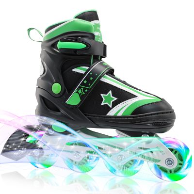 Kids Inline Skates for Boys and Girls Ages 6-12, Adjustable Beginner Skates with Light Up Wheels for Kids Youths Teen