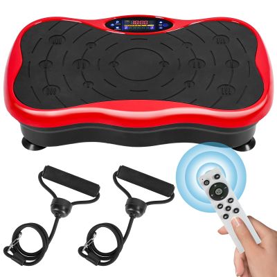 Vibration Plate Exercise Machine,Power Waver Vibration Plate Fitness Platform Vibration Plate for Lymphatic Drainage,Whole Body Vibration Plate Machine with Resistant Band