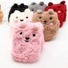 BLULILY Women Winter Cute Bear Embroidery Fuzzy Slipper Socks Non Slip Warm Socks with Grips Furry Plush Sock for Home Sleeping view 4