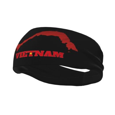 Headband Vietnam Vietnamese Flag Map Sports Sweatbands for Men Women Workout Athletic Running Yoga Basketball Gym Unisex Hairband Wristbands