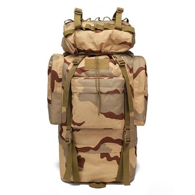 LYCZMY 65L Tactical Backpack with Internal Frame Waterproof Backpack for Men Large Survival Hunting Backpack Rucksack Daypack (Sansha Camouflage)
