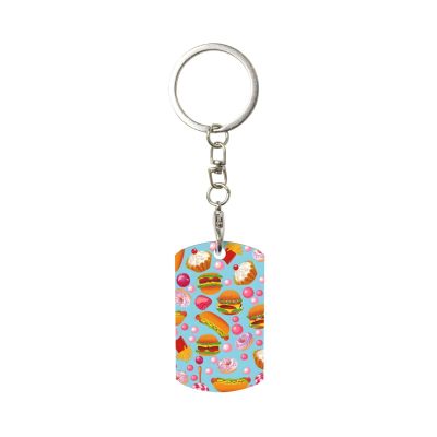 Wxenaiedk Strawberry Ice Cream Day Keychain For Rectangle Carabiner With Keyring Clips Organizer For Car Keys